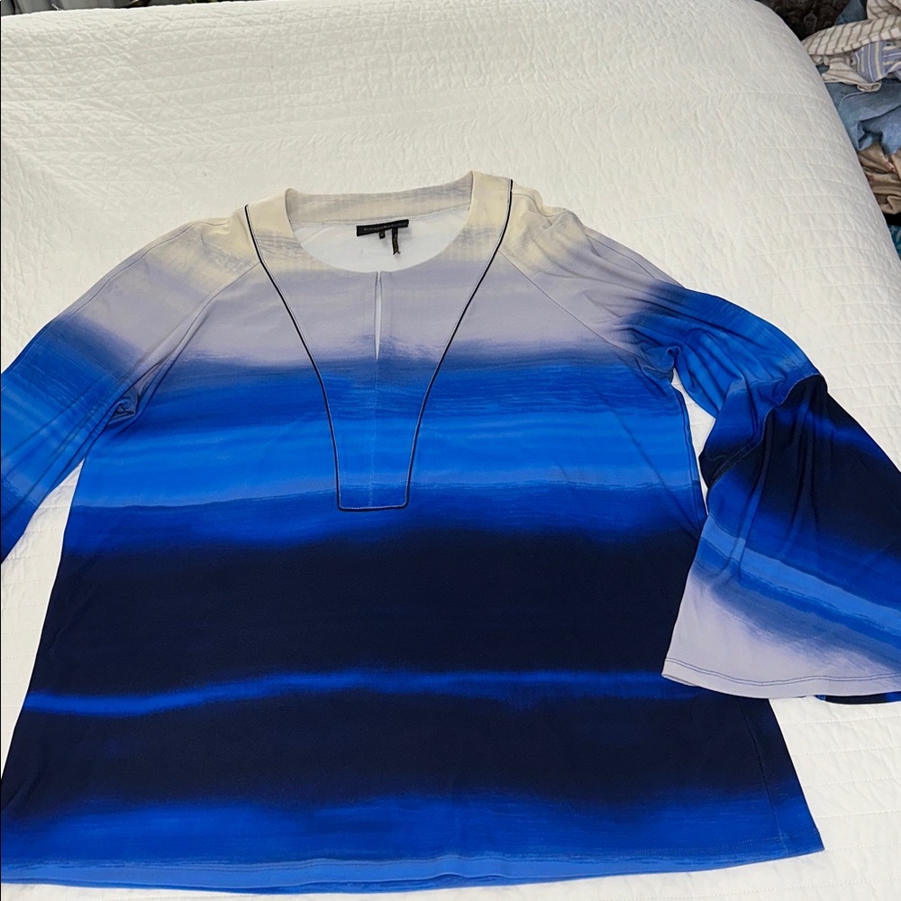 NWT Donna Karan Tunic Top XL gradient blue